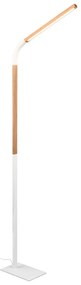 LED stojacia lampa v bielej a prírodnej farbe s dreveným tienidlom (výška 169,5 cm) Norris – Trio