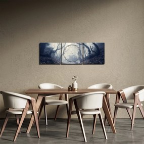 Obraz - Les v hmle (s hodinami) (90x30 cm)