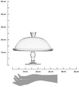 Sklenený servírovací podnos na nohe Lara1, (fi) 32 cm