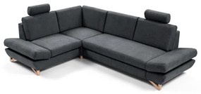 Rozkladacia rohová čalúnená sedacia súprava s úložným priestorom do L AVESTA ľavá antracit