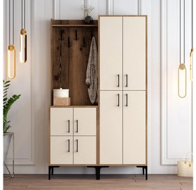 Predsieňová stena Betina BA (orech + krémová). Akcia -18%. Vlastná spoľahlivá doprava až k Vám domov. 1088299