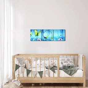 Obraz - Mystická lesná čistina (s hodinami) (90x30 cm)