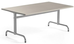 Stôl PLURAL, 1400x800x600 mm, linoleum - šedá, strieborná