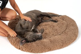 PuppyJoy Donut, okrúhly vankúš pre psa 100cm, veľkosť L, PJ-011, hnedá, HOM-50059