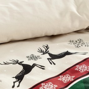 VIANOČNÉ RENFORCÉ OBLIEČKY AUSTIN 160X200 CM, 2 KS 70X80 CM VZOROVANÉ
