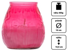 NEXOS Sada sviečok v ružovom skle, 10 cm, 4 ks