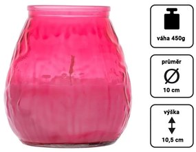 Nexos 86225 Sada sviečok v ružovom skle, 10 cm, 4 ks
