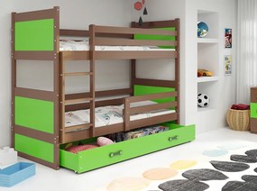 Interbeds Rico poschodová posteľ 190cm x 80cm borovicové drevo Hnedo-zelená