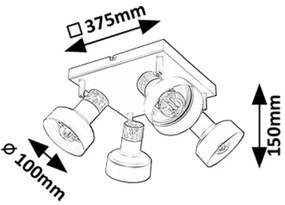 Rabalux 73058 - Bodové svietidlo SASKIA 4xE14/15W/230V