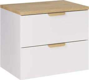 Závěsná skříňka pod umyvadlo Aster s deskou 60 cm bílá/dub cremona