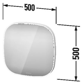 Duravit Zencha - Zrkadlo 500x500 mm s osvetlením, biela ZE7055000000000