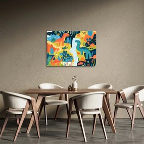 Sklenený obraz - Veselí dinosaury (70x50 cm)