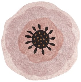 Okrúhly bavlnený koberec ø 140 cm ružový KHARAT Beliani