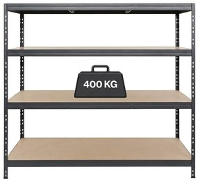 Bezskrutkový kovový regál RIVET s HDF policou