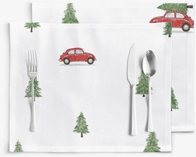 Goldea vianočné prestieranie na stôl 100% bavlnené plátno - cesta pre stromček - sada 2ks 30 x 40 cm