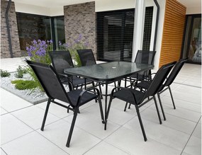 TRENDIE Záhradný stôl so sklom 150x90cm