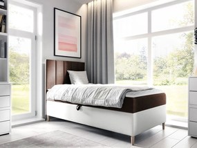 Kontinentálna posteľ Junior Kamire 1, Strana: ľavá, Rozmer postele: 80x200, Dostupné poťahy: ekokoža Soft 017 (biela) + Fresh 04 Mirjan24 5903211191749