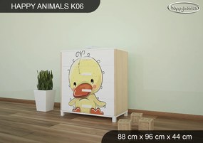 Detská komoda ZVIERACIE KAMARÁDI - TYP 6 - svetlá hruška