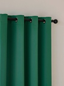 Blackout závesy Elias tmavozelená – 140 × 250 cm (2 ks) - krúžky