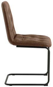 Hnedé jedálenské stoličky z imitácie kože v súprave 2 ks Kira – Actona
