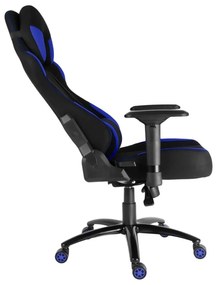 Herná stolička Neoseat GAMER TEX — látka, čierna / modrá, nosnosť 130 kg