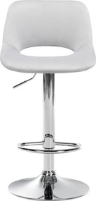 Barová stolička Camden - zamat, chróm rám - Svetlo sivá