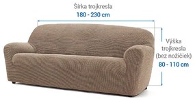 Super strečové poťahy NIAGARA oriešková trojkreslo (š. 180 - 230 cm)
