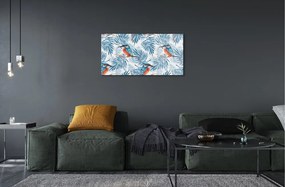 Sklenený obraz Maľované vták na vetve 140x70 cm