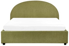 Buklé posteľ s úložným priestorom 160 x 200 cm olivovozelená VAUCLUSE Beliani