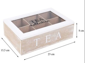 Drevený organizér na čaj Tea Collection, 23x15,5x8 cm