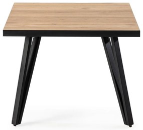 Čierny/prírodný konferenčný stolík s doskou v dubovom dekore 60x60 cm Sindi – Marckeric