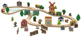 lupilu®  Drevená železnica L (farma)  (100395198)