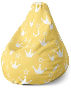 Sablio Sedací vak Pear Princeznovské korunky - 70 x 95 x 15 cm