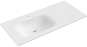 Mexen Vela, umývadlo na zapustenie 101 x 46,5 cm, ľavé, biela matná, 25231001L