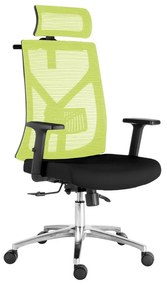 Kancelárska ergonomická stolička Neoseat DIBERTI — čierna/zelená, nosnosť 150 kg