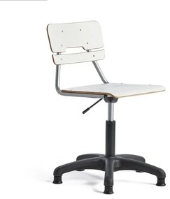 Stolička LEGERE, výškovo nastaviteľná, veľké sedadlo, s klzákmi, V 400-520 mm, biela
