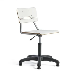 Stolička LEGERE, výškovo nastaviteľná, veľké sedadlo, s klzákmi, V 400-520 mm, biela