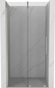 Mexen Velar, posuvné sprchové dvere do otvoru 120 cm, 8mm číre sklo, brúsená oceľ, 871-120-000-01-97