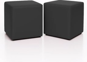 Sedací vak taburetka kocka čierna EMI