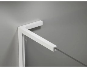Mexen Kioto-X, L sprchová zástena 100 x 200 cm, 10mm číre sklo, biely profil, 800-100-107-20-00-X