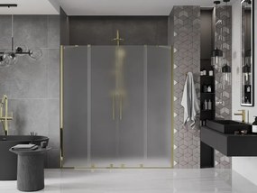 Mexen Velar Duo, posuvné sprchové dvere do otvoru 200 cm, 8mm sklo námraza, zlatá lesklá, 871-200-000-32-50
