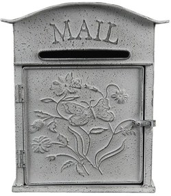 Svetlosivá retro poštová schránka Mail - 26*10*31 cm