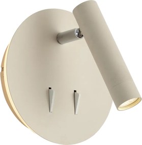 Moderná nástenná lampa béžová vrátane LED s USB-C - Croft