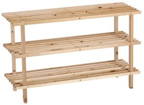 Drevený botník až na 12 topánok, prídavná polica, drevený, 3 poschodia - 80x26x50
