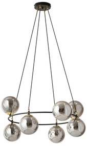 Luster na lanku AZURA 8xE14/10W/230V čierna/šedá