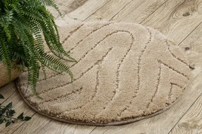 Kúpeľňový koberček SUPREME WAVES vlny, béžový kruh