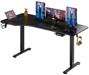 InternetovaZahrada - Výškovo nastaviteľný kancelársky stôl čierny-160x75x118 cm