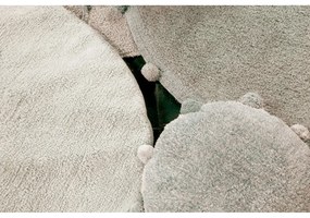 Svetlozelený prateľný ručne tkaný bavlnený detský koberec ø120 cm Bubbly Olive – Lorena Canals