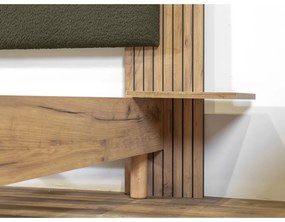 Zelená dvojlôžková posteľ s roštom 140x190 cm Lior – Bobochic Paris