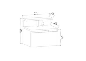 Nočný stôl Alice - Anthracite